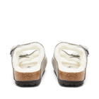 Birkenstock Arizona Fur in Stone Coin Suede