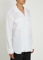 Gusari Safari Linen Shirt White