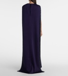 Roland Mouret Embellished caped satin crêpe gown