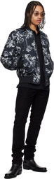 Versace Jeans Couture Black Barocco Reversible Bomber Jacket