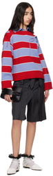 Charles Jeffrey LOVERBOY Red & Blue Slash Stripe Sweater