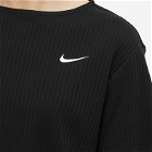 Nike Women's Ribbed Jersey Top in Black/White