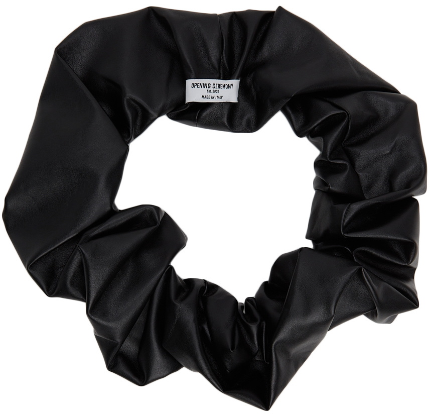 Opening Ceremony Black Faux-Leather Giant Scrunchie