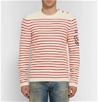 Gucci - Embroidered Striped Cotton and Cashmere-Blend Sweater - Men - Cream