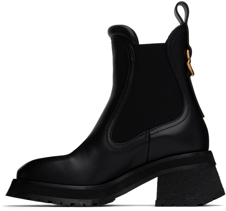 Moncler Black Gigi Leather Chelsea Boots