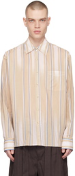 COMMAS Beige Striped Shirt