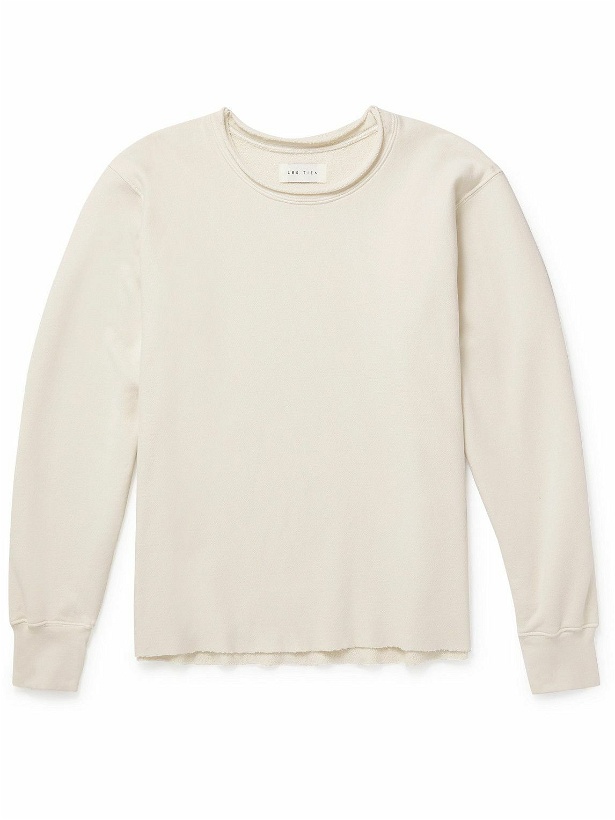 Photo: Les Tien - Distressed Cotton-Jersey Sweatshirt - Neutrals