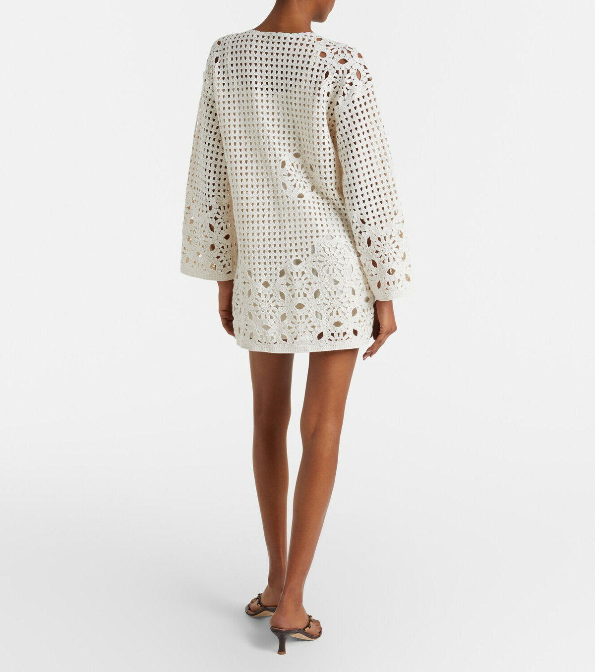 Frame The Postcard cotton crochet tunic