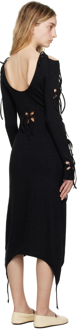 J.Kim Black Petal Midi Dress