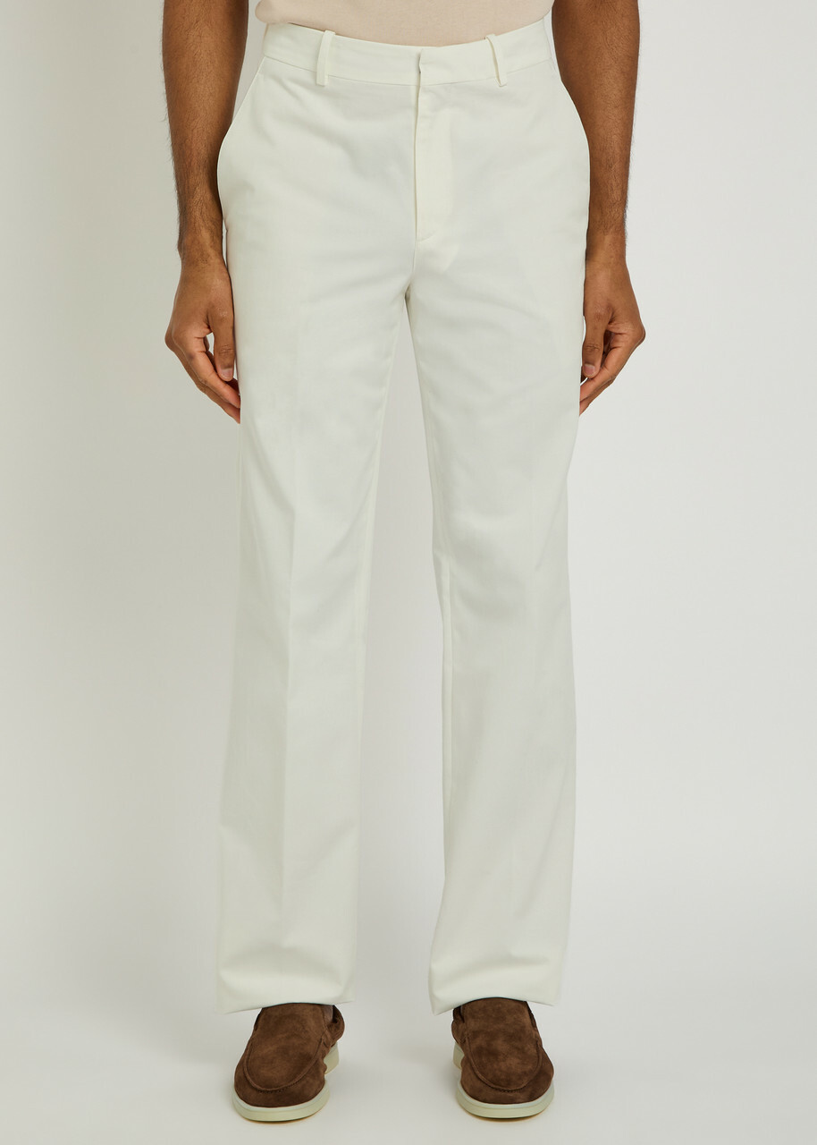 Tods Straight-leg Cotton Trousers White