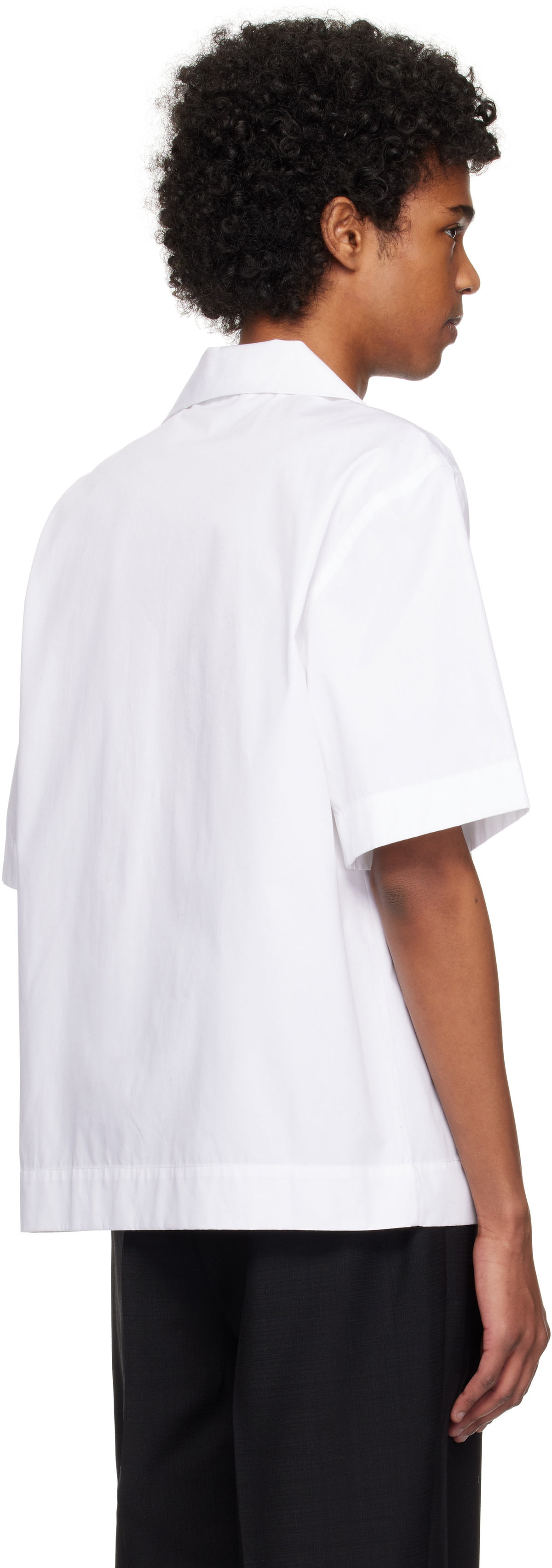Róhe White Oversized Camp Collar Short Sleeve Shirt