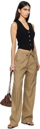 rag & bone Tan Logan Linen-Blend Beach Lounge Pants