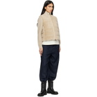 Moncler Beige Padded Teddy & Wool Zip-Up Down Jacket
