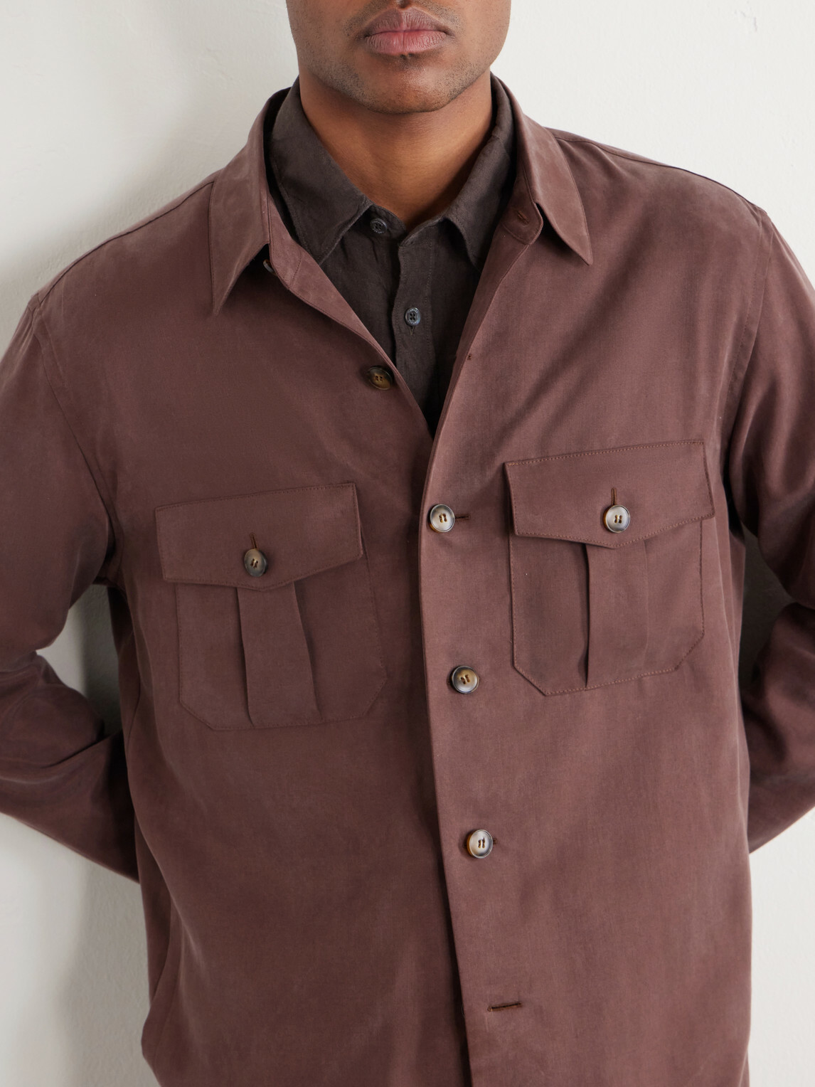 Canali - Lyocell Overshirt - Burgundy