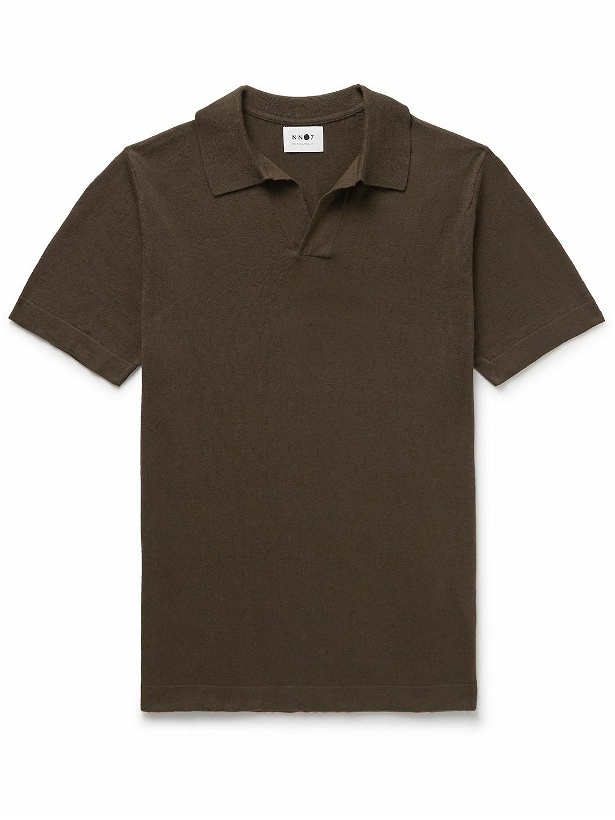 Photo: NN07 - Ryan 6311 Cotton and Linen-Blend Polo Shirt - Brown