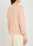 Another Tomorrow Crew-neck Fine-knit T-shirt Pink