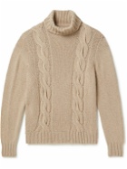 Anderson & Sheppard - Cable-Knit Merino Wool Rollneck Sweater - Neutrals