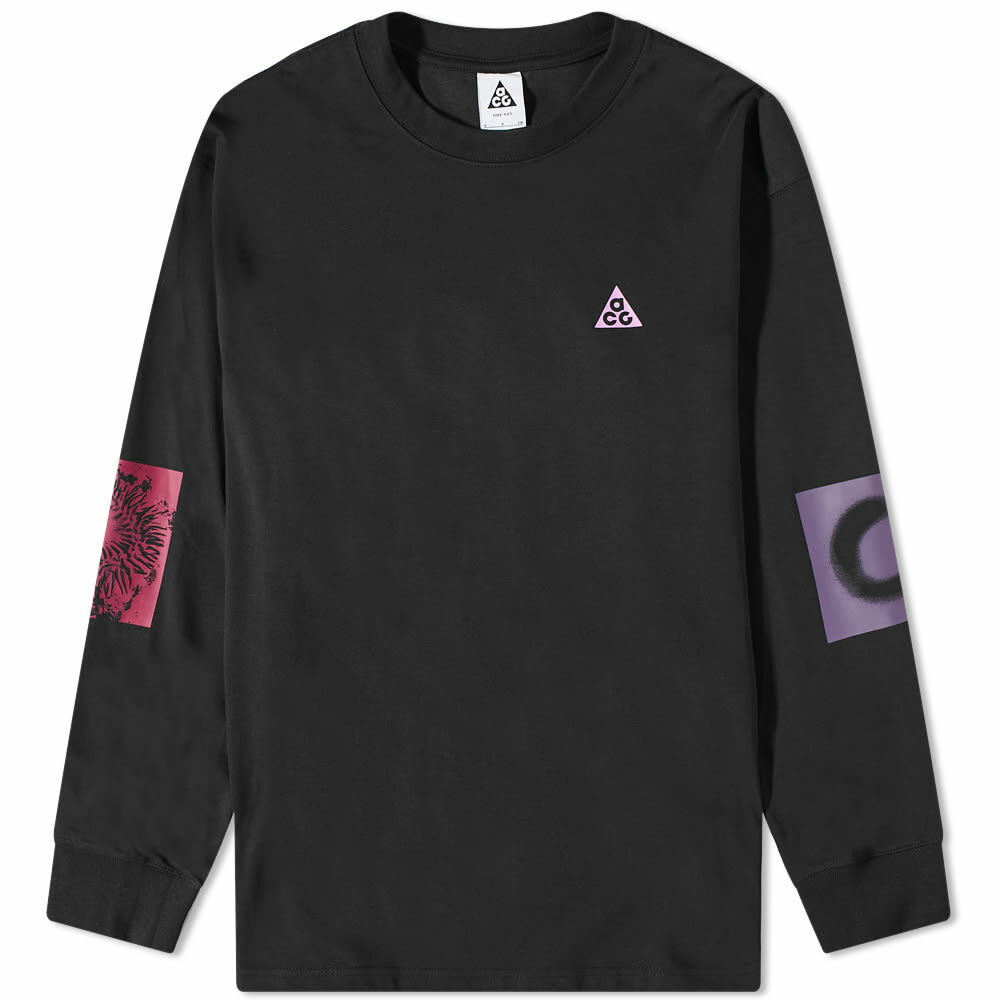 Nike Men's ACG Long Sleeve Cosmic Coast T-Shirt in Black Nike