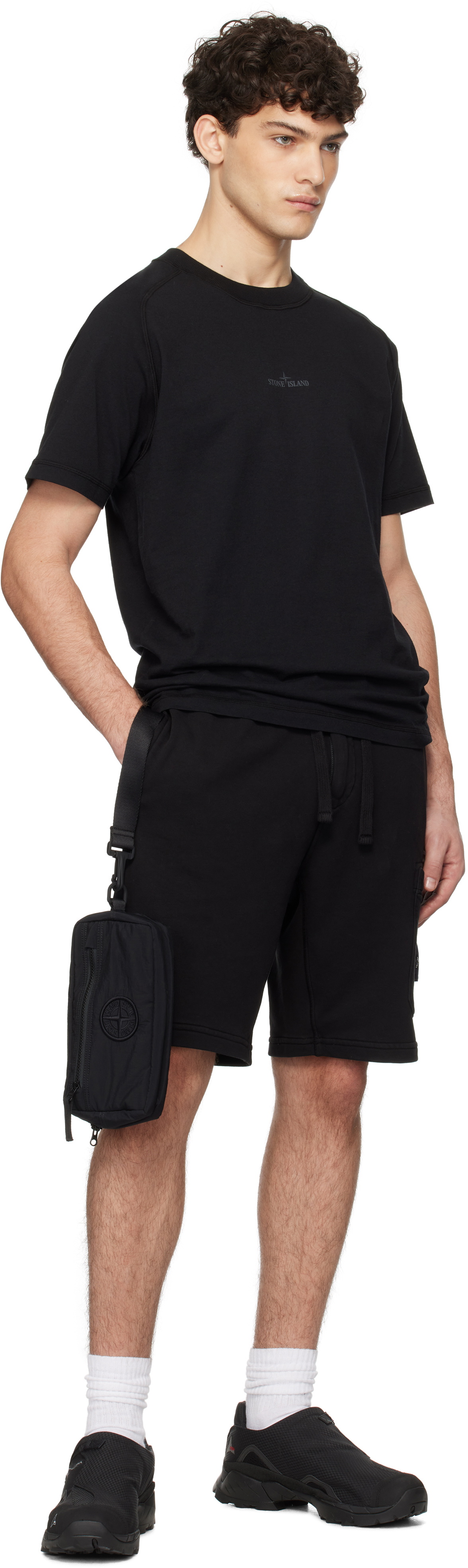 【関税込み】Stone  ブラック Nylon l ECONYL ポーチ Stone Island Black Nylon Metal ECONYL Pouch Stone Island