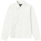 Beams Plus Men's Garment Dyed Trucker Jacket in Off White