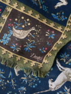 Drake's - Fringed Printed Wool and Silk-Blend Scarf