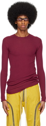 Rick Owens Burgundy Ribbed Sweater