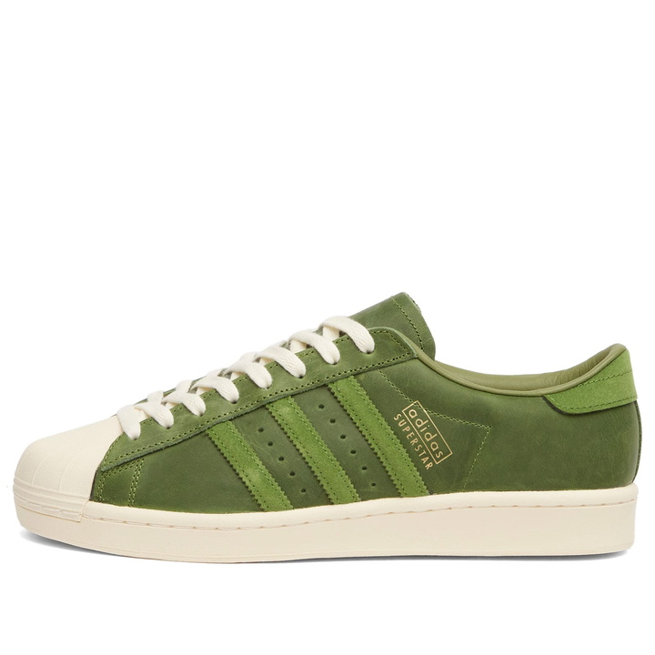Photo: Adidas Men's Superstar Vintage Sneaker in Green/Cream White