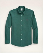 Brooks Brothers Men's Stretch Milano Slim-Fit Sport Shirt, Non-Iron Oxford Button Down Collar | Green