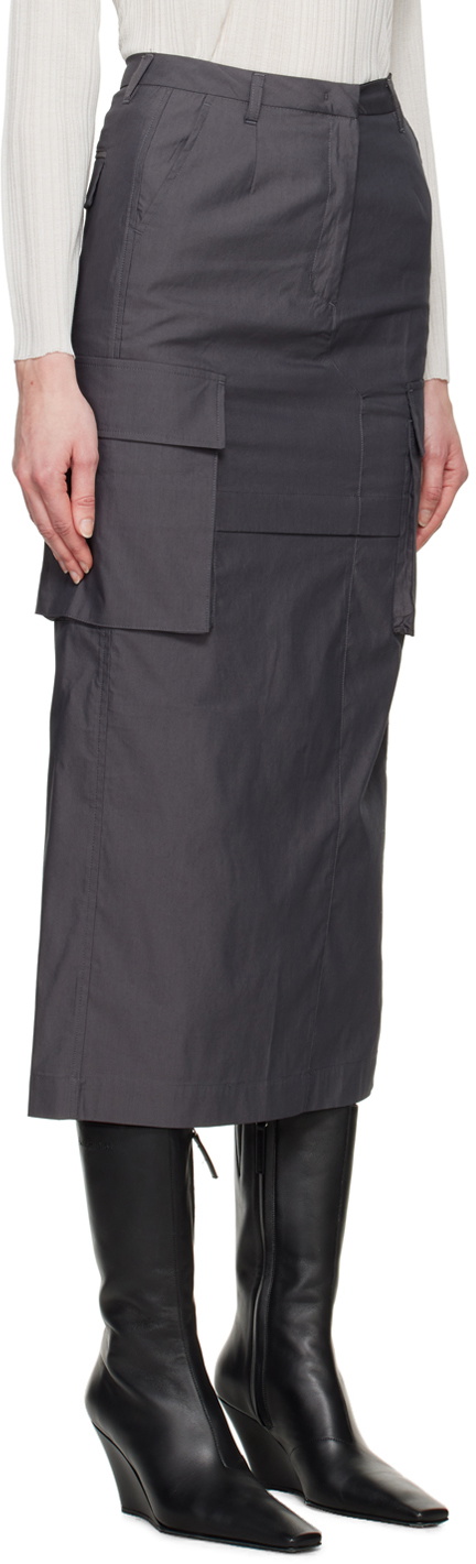 Youth Gray Cargo Pocket Maxi Skirt