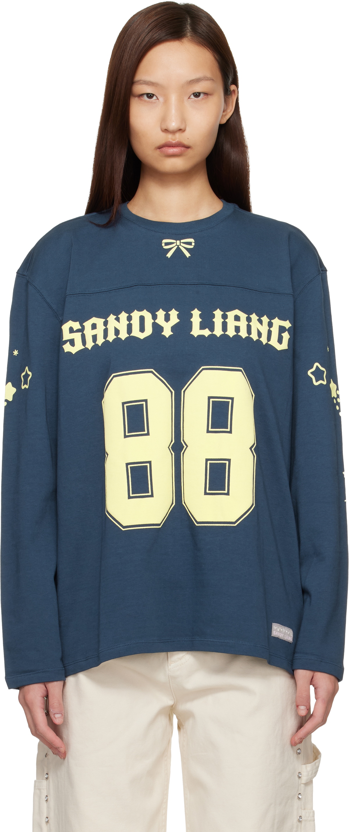 Sandy Liang Black Doting Long Sleeve T-Shirt Sandy Liang