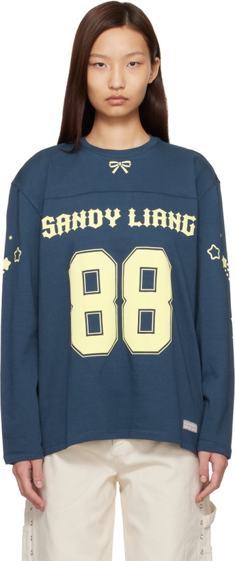 Photo: Sandy Liang Navy Princeton Long Sleeve T-shirt