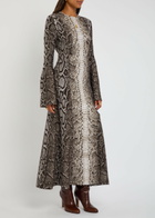 Gabriela Hearst Python-intarsia Cashmere-blend Maxi Dress Beige
