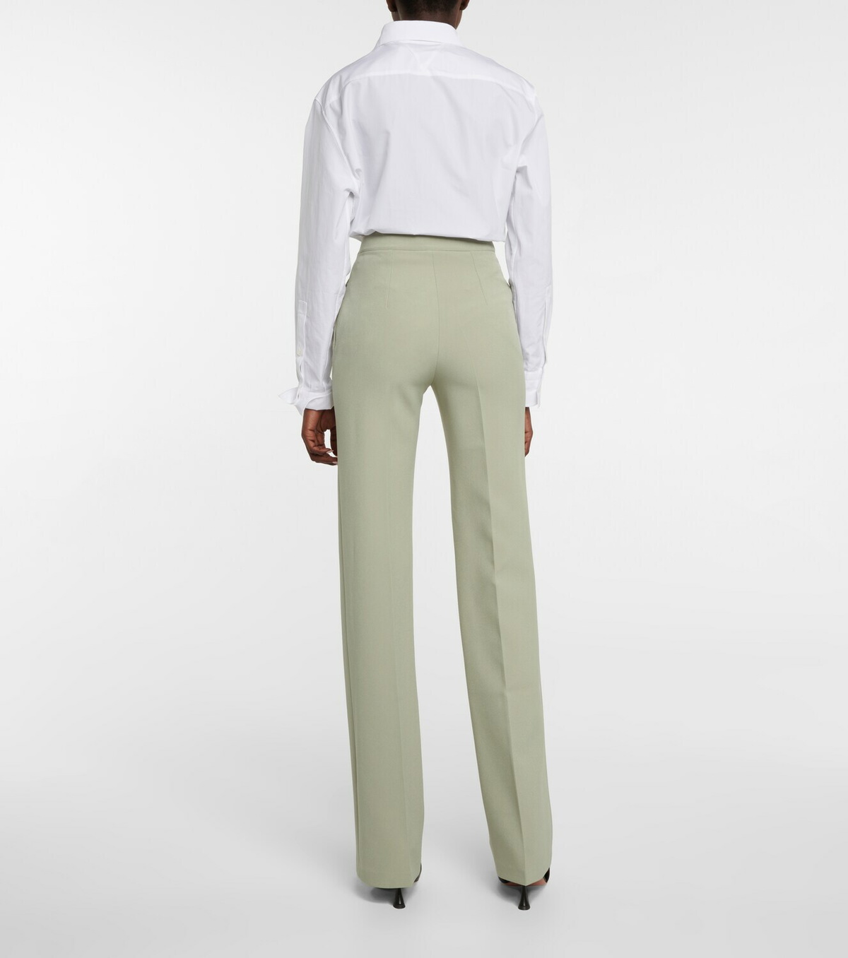 Safiyaa Goldie high-rise straight crêpe pants