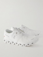 ON - Cloud 5 Rubber-Trimmed Recycled Mesh Running Sneakers - White