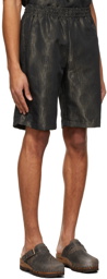 Needles Black & Gold Lamé Jacquard Basketball Shorts