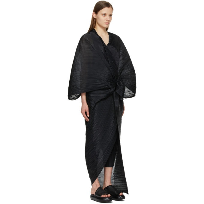 Pleats Please by Issey Miyake Madame T Stole - Black on Garmentory