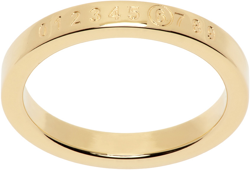 MM6 Maison Margiela Gold Numeric Minimal Signature Ring