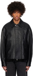 WOOYOUNGMI Black Padded Leather Jacket