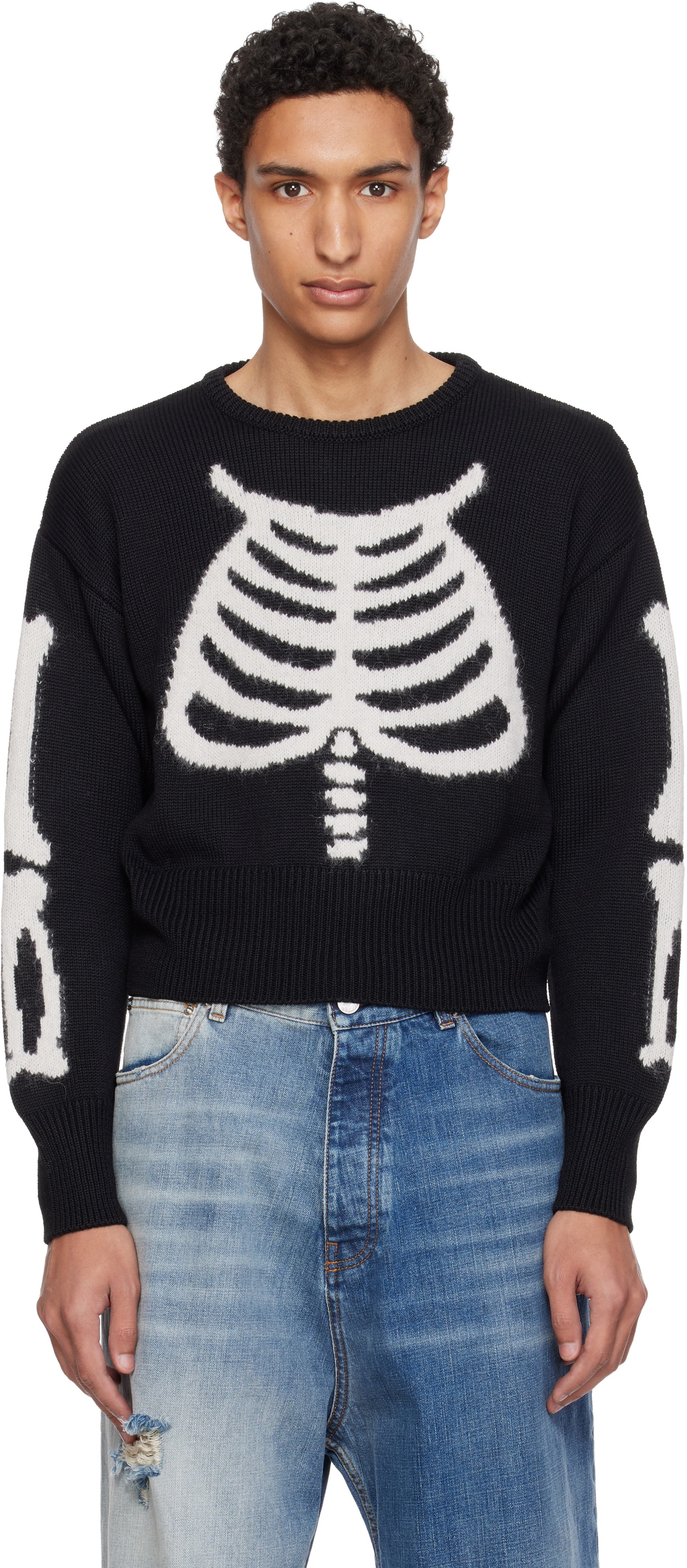 VAQUERA Black Skeleton Sweater