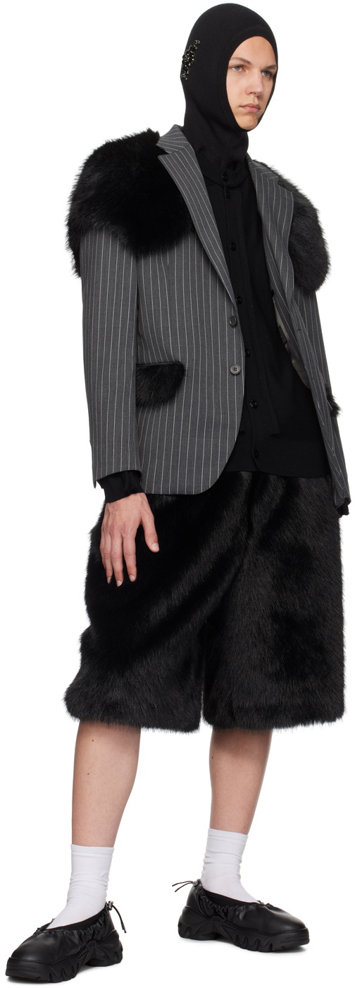 Simone Rocha Black Beaded Inverted Seam Cardigan