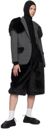 Simone Rocha Black Beaded Inverted Seam Cardigan