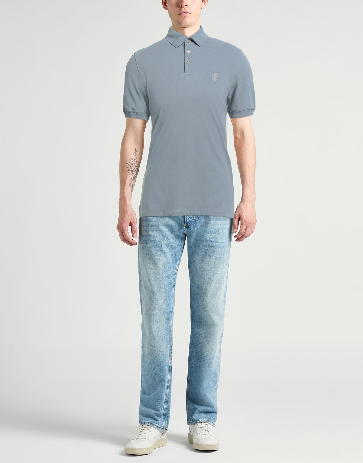 Brunello Cucinelli Mens Polo shirt Light in Blue