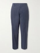 Folk - Lunar Linen and Cotton-Blend Suit Trousers - Blue