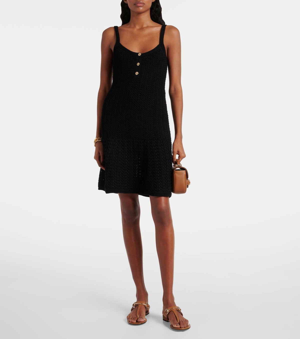 Gucci Waffle-knit cotton-blend minidress