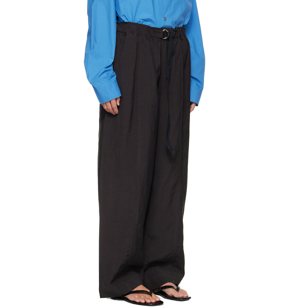 Studio Nicholson Black Calvo Belted Trousers