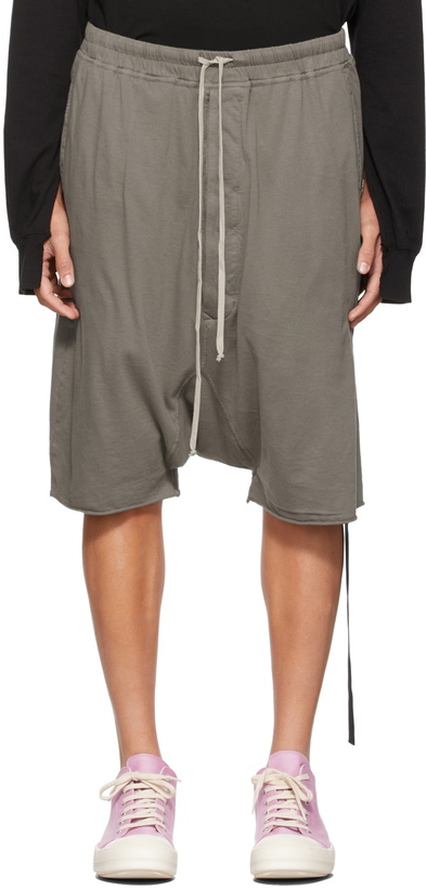 Photo: Rick Owens Drkshdw Taupe Drawstring Pods Shorts