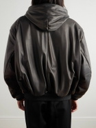 Fear of God - Padded Leather Hooded Bomber Jacket - Black