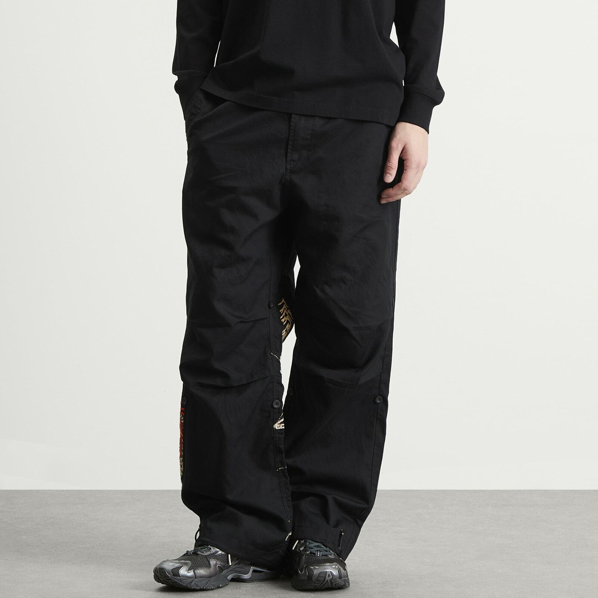 Maharishi Men's Polar Bear Chimera Embroidered Loose Snopants in Black