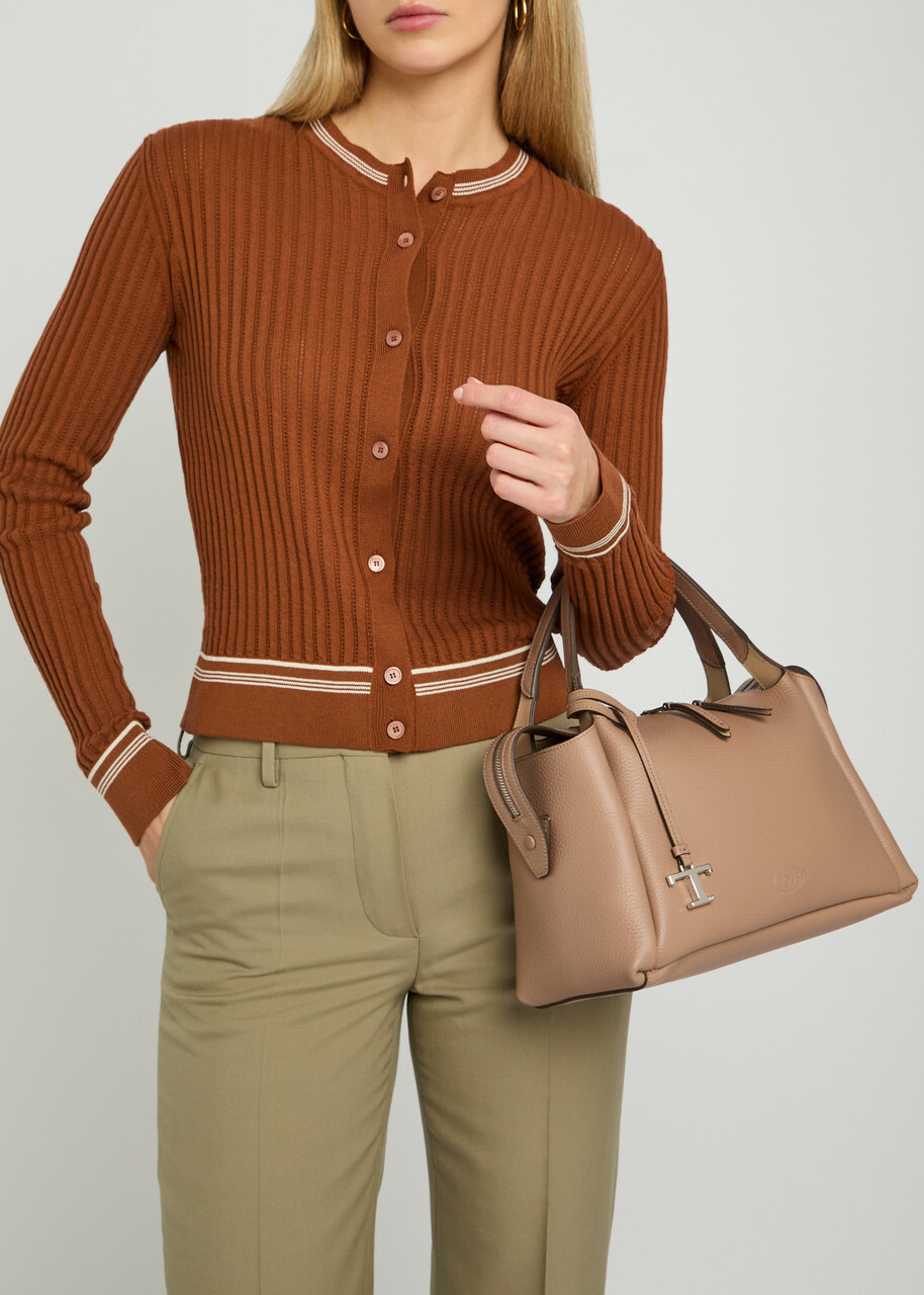 Tods Grained Leather top Handle bag - Tan - One Size