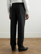 CELINE - Keith Slim-Fit Pleated Wool and Mohair-Blend Twill Trousers - Black